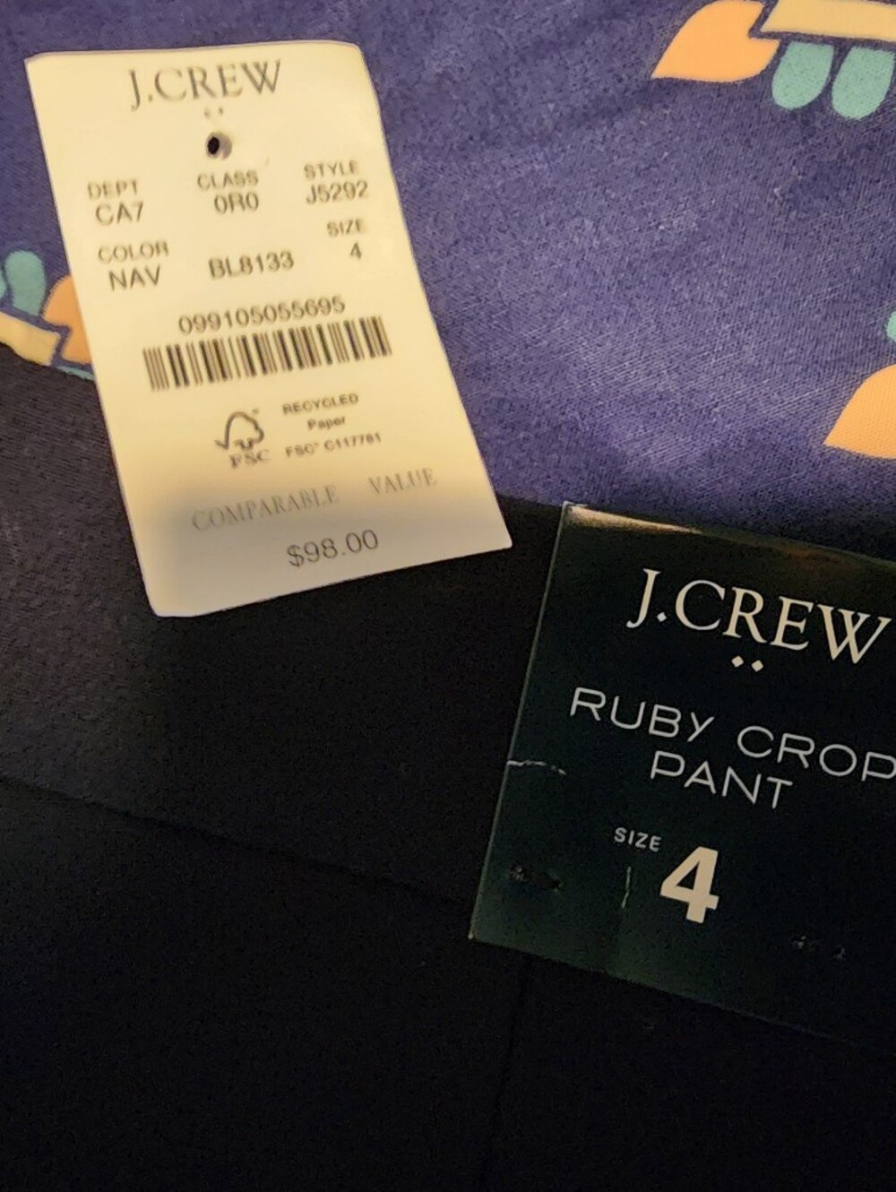 J. Crew Kids Navy and Purple Bottoms